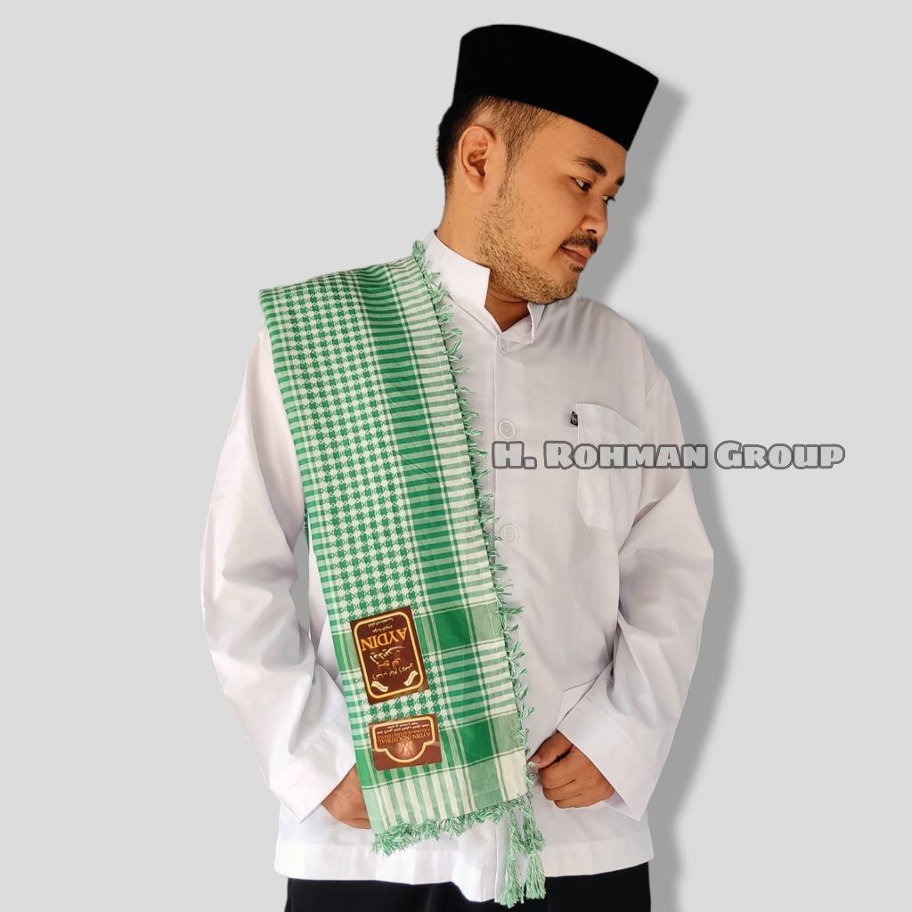 Bisa Cod Sorban Motif Kombinasi Persegi Sorban Santri Ustadz Sorban Haji Arafat H. Rohman Aydin