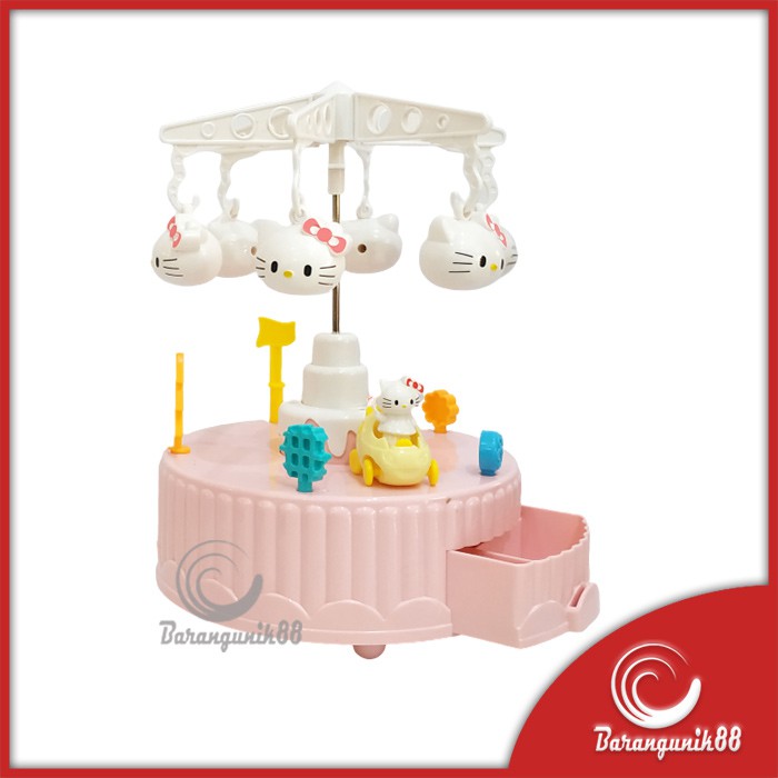 Kotak Musik Model Kue Carousel Komidi Putar HK Pink Cake Music Box 6626