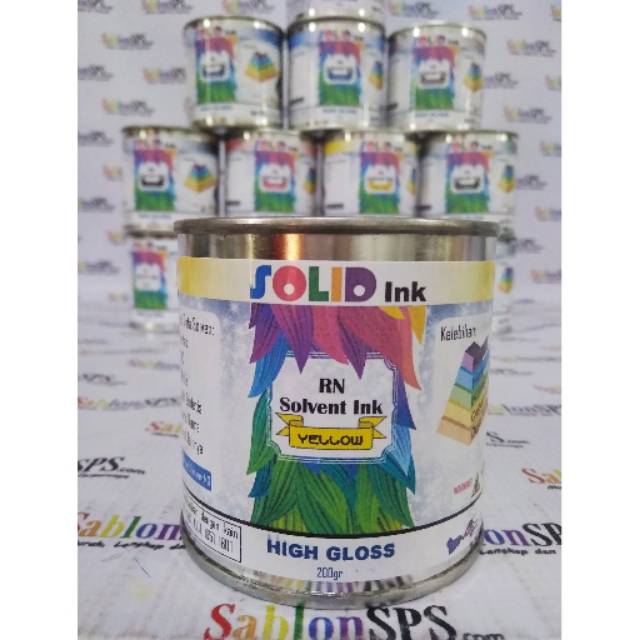 Tinta Sablon PVC Solvent Based 200 gr Yellow Kertas/ Vinyl/ Akrilik/ Kulit Sintetis