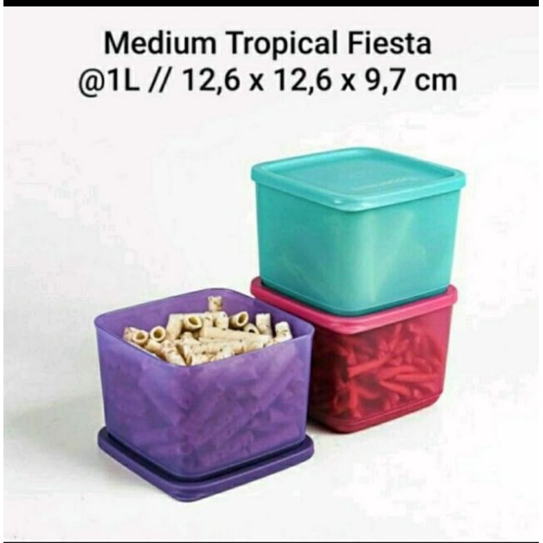 FREE ONGKIR  | COD | ECER Medium Tropical Fiesta 1 ltr | Tupperware