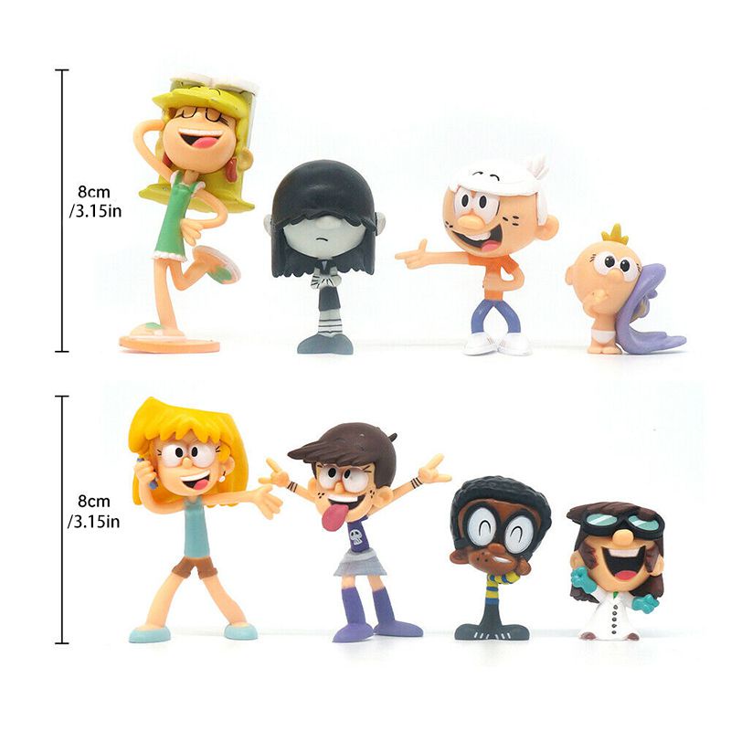 8cm The Loud House Action Figure Cake Topper Toy Lincoln Leni Luna Clyde Lori Lily