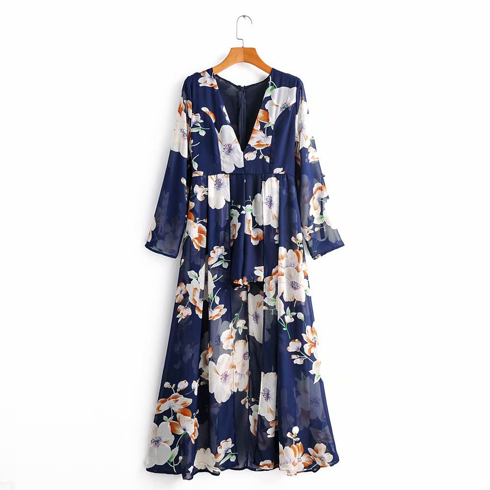 blue flower jumpsuit