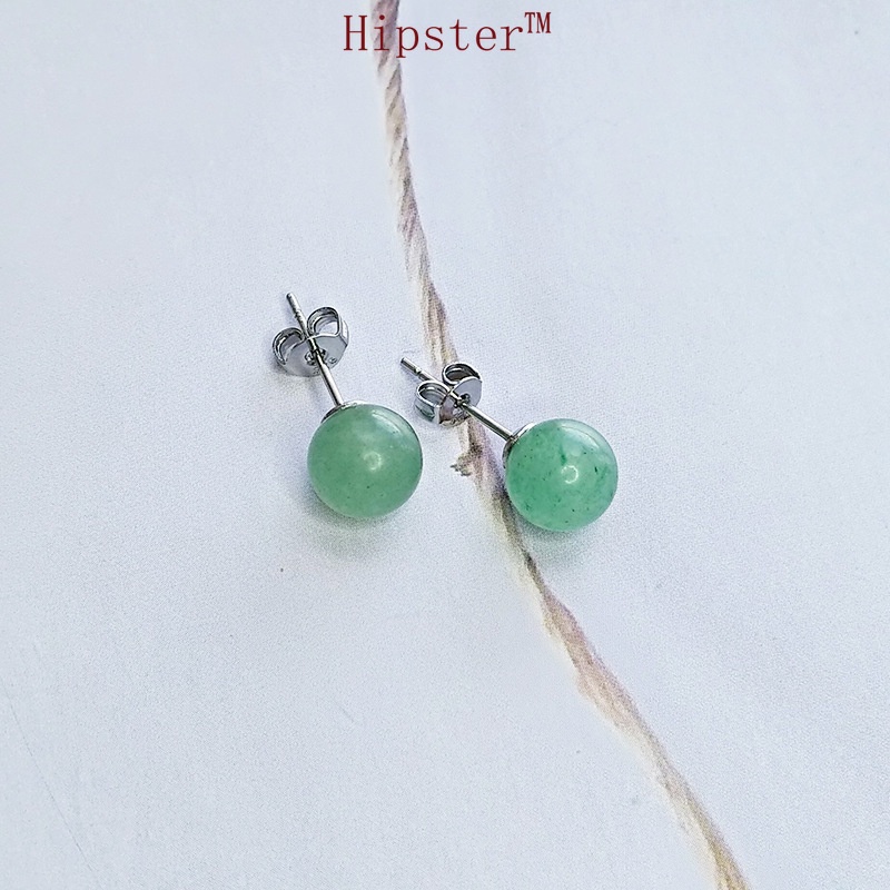 Affordable Luxury Fashion Natural Green Crystal round Studs