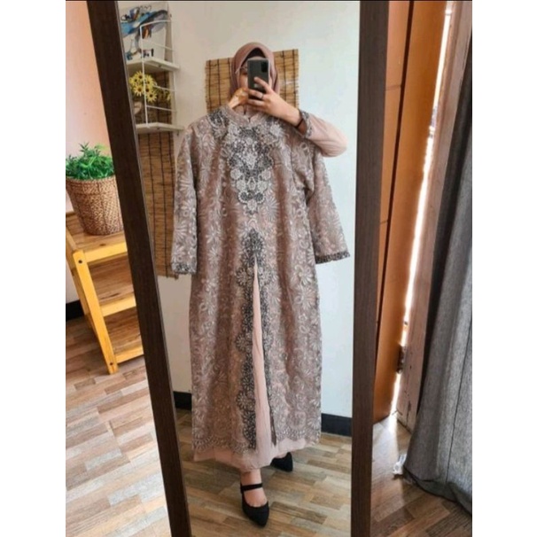 Gamis Cardigan Corneli Bordir Kayla Original Butik