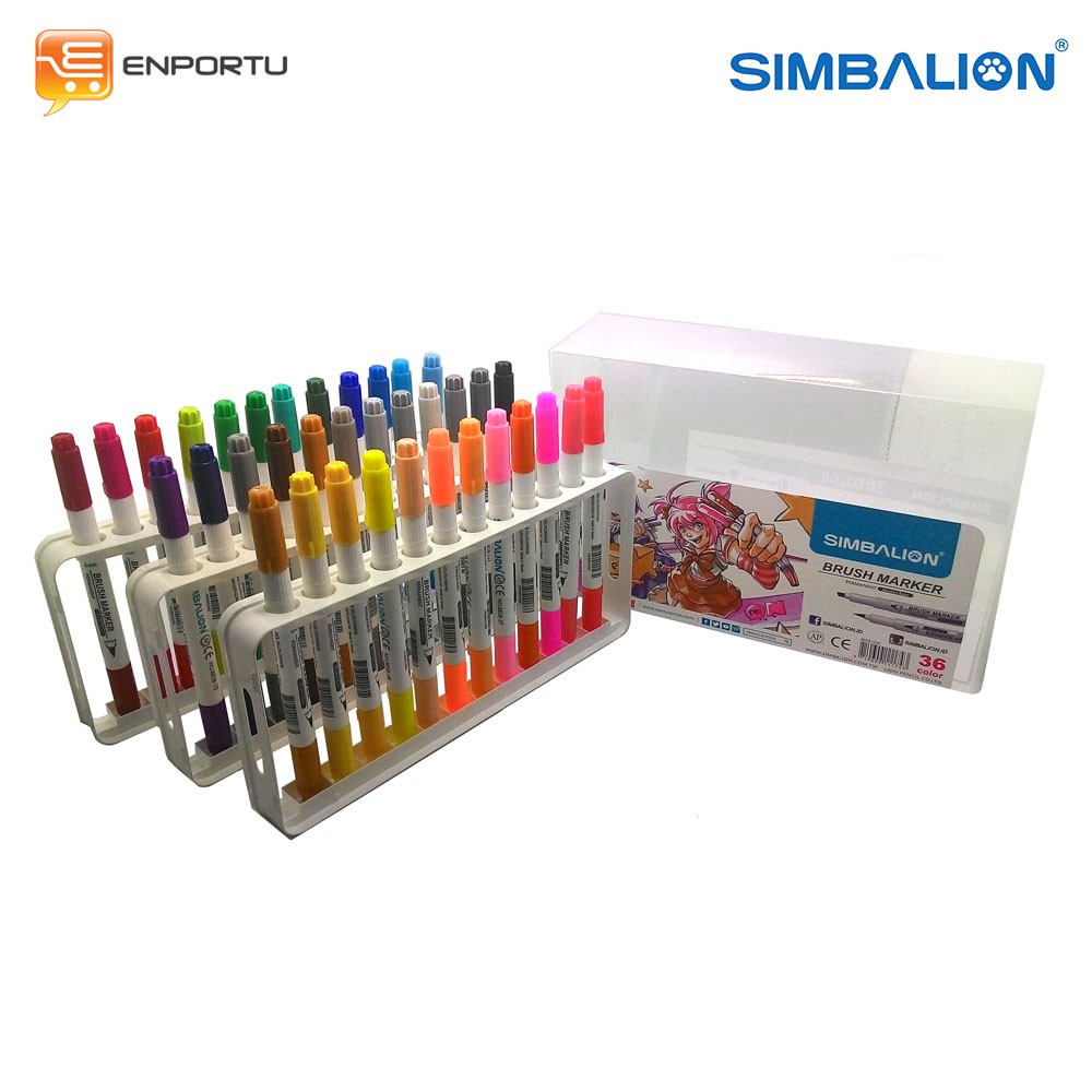 

Simbalion Brush Marker Set 36 Colors coloring brush pen