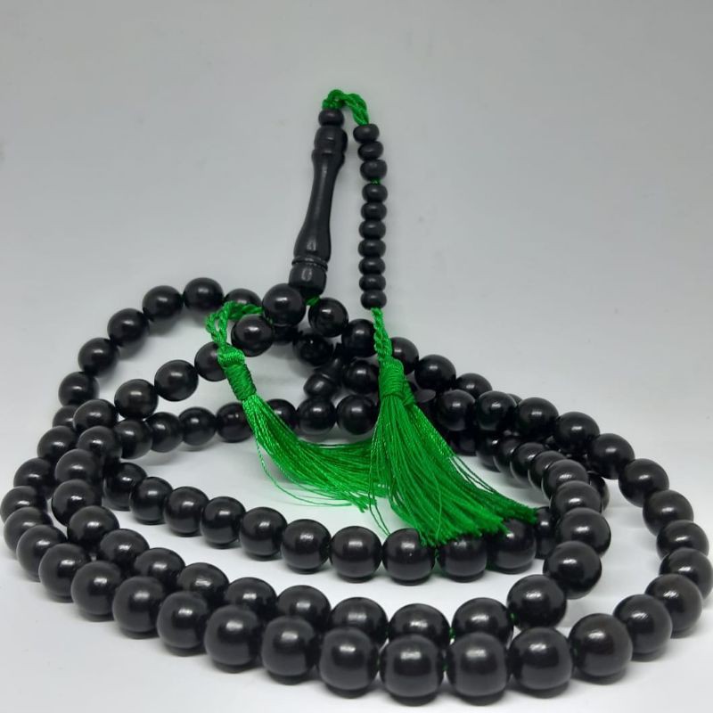 Tasbih Hitam Kayu Besi Ebony 99Butir 10mm