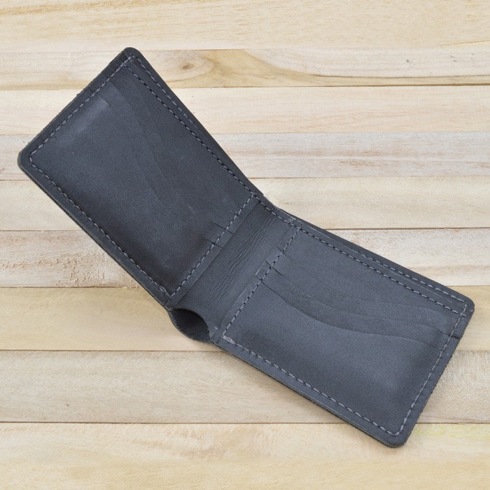 dompet pria kulit sapi asli warna hitam | bifold wallet melengkung