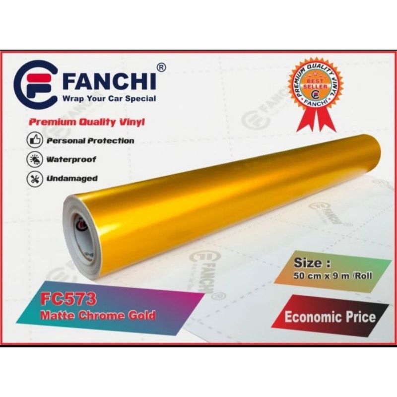 Sticker Fanchi FC573 Matt Chrome Gold Metallic Metalik Doff Premium Wrap