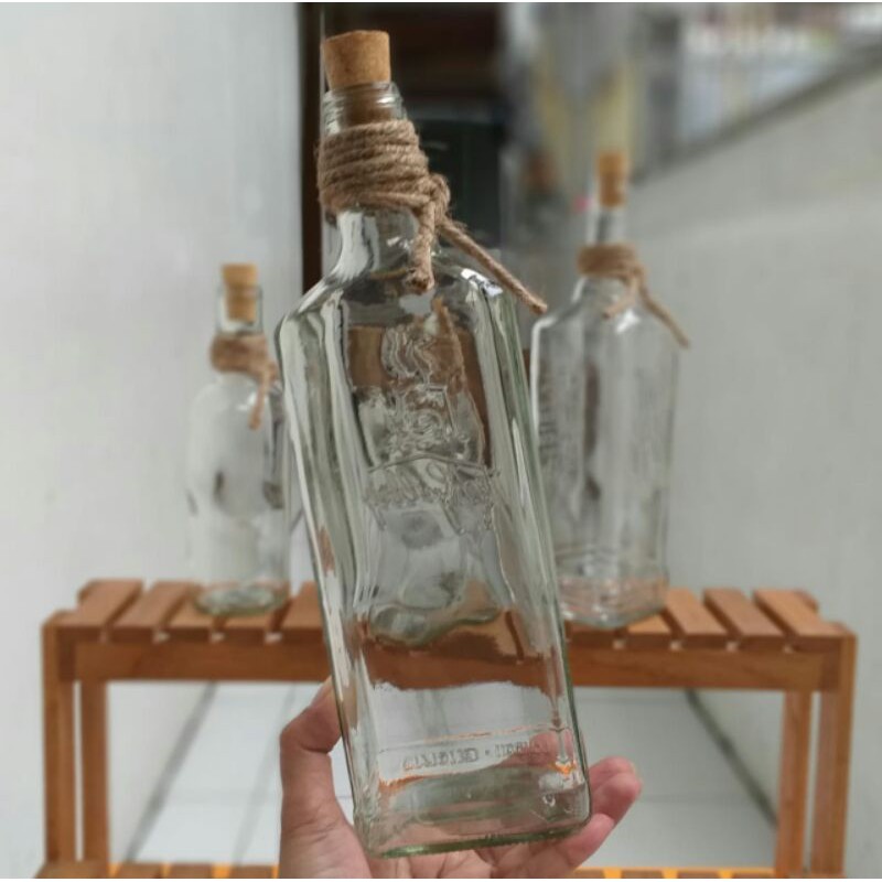 botol kaca 700ml 750ml kotak sumbat cork botol craft keren