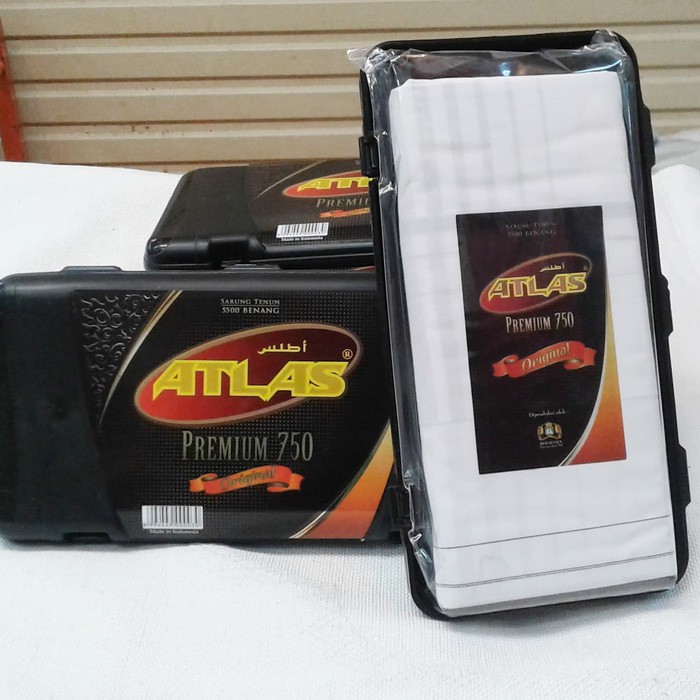 LARIS         Sarung Tenun Putih Polos Halus ATLAS PREMIUM 750 (Eceran)  BARU