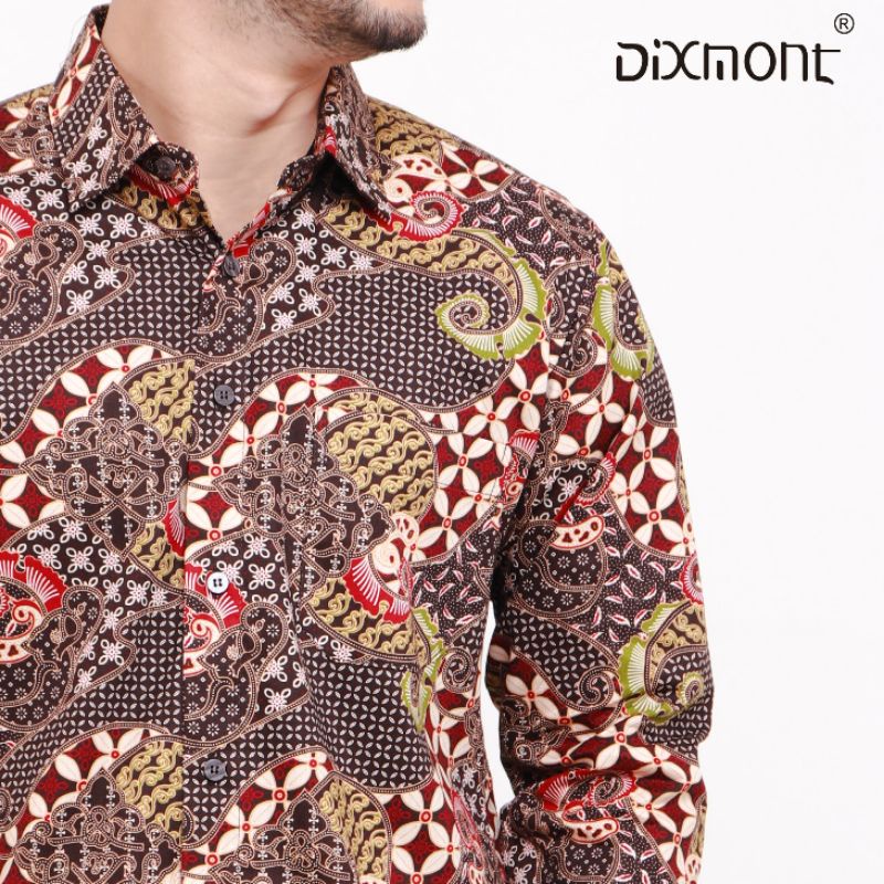 Dixmont Kemeja Pria Batik Panjang Hem BL01521