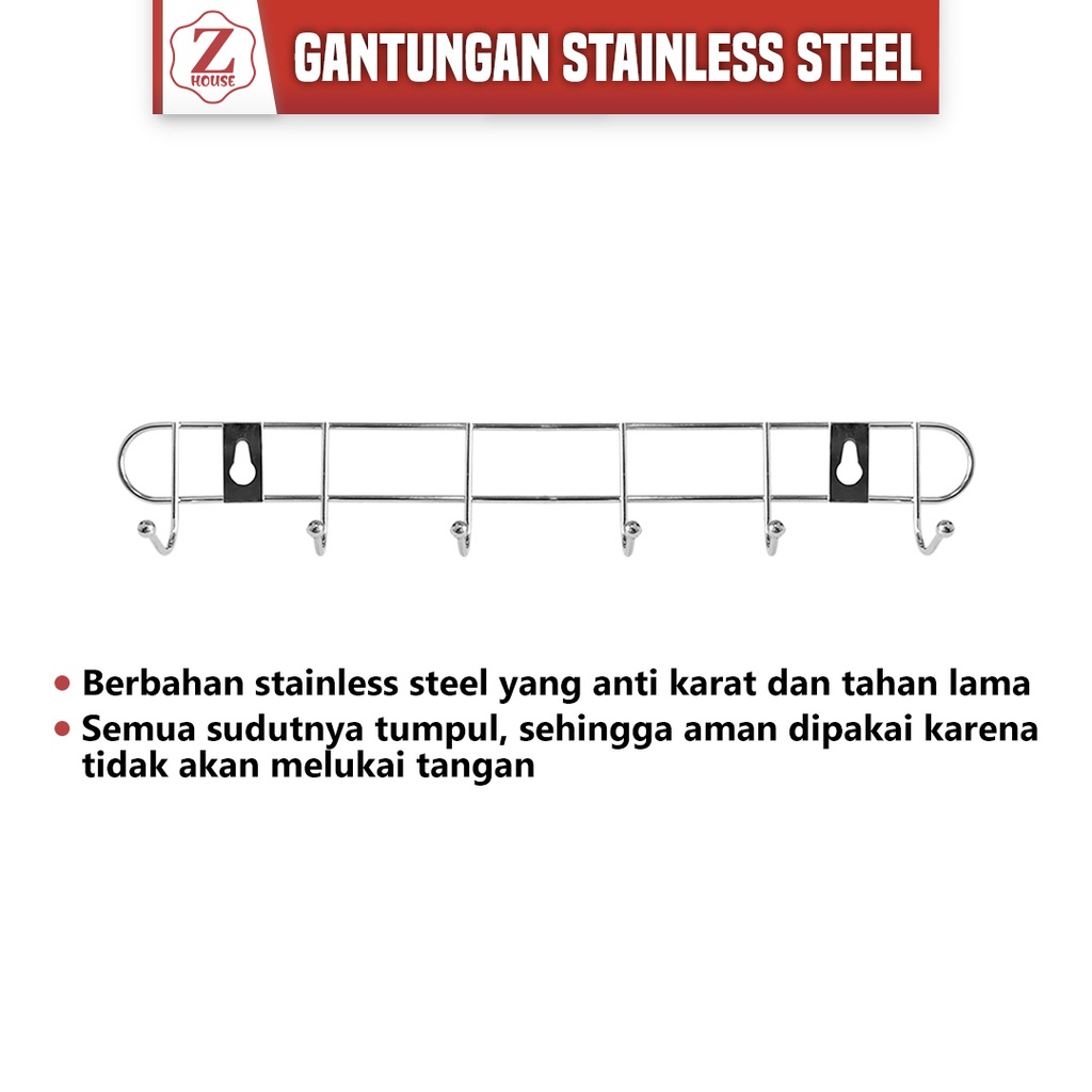 Kapstok Stainless Tebal Premium Gantungan Baju Dinding Gantungan  6 Kait Stainless/Hanger Kapstok/ Kapstok 6kait/Ganantun Handuk/Gantungan Baju 6 Kait/Gantungan Hook Stainles Gantungan Baju Kapstok Baju Gantungan Dinding Kapstok Murahkapstok Dapur