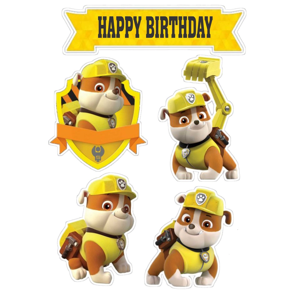 

TOPPER CAKE CUSTOM TOPPER ULANG TAHUN TOPPER ULTAH / HIASAN KUE RUBBLE PAW PATROL