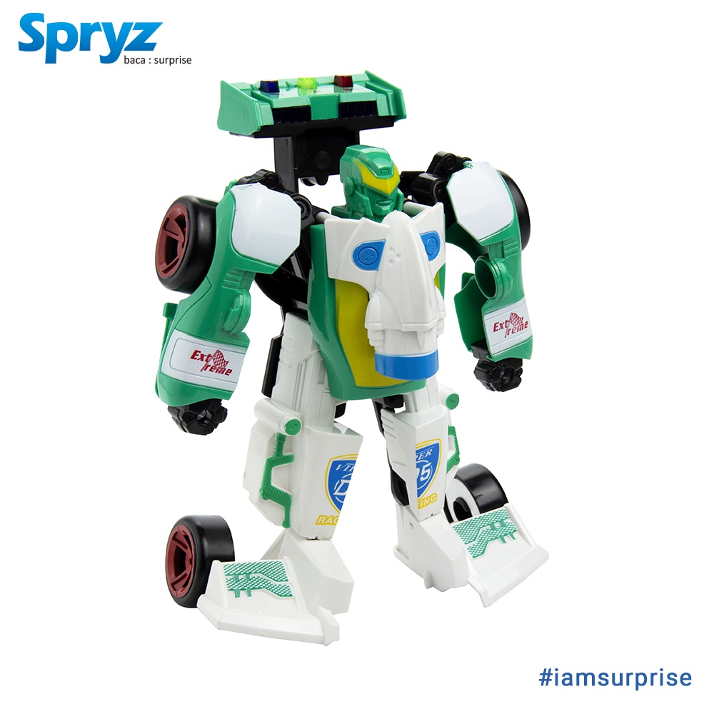 Spryz Revamp Justice Chase - Mainan Mobil Robot Transformer