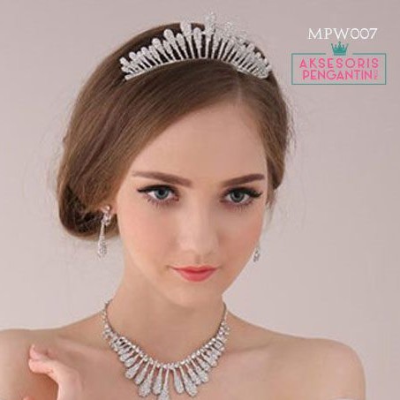 [BISA COD] AKSESORIS PESTA WEDDING CROWN MAHKOTA PENGANTIN HEADPIECE MPW007