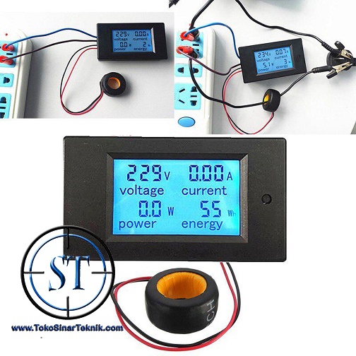 AC Multi 4in1 Meter LCD Voltmeter Ammeter Watt Energy kWh PLN Genset 100A