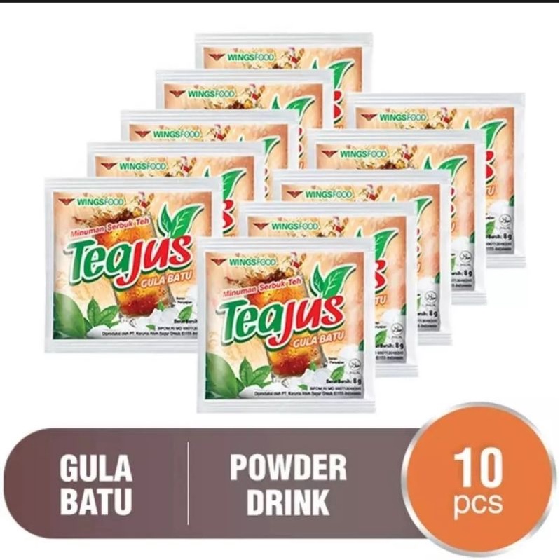 

Teajus rasa gula batu isi 10 sachet Tea jus minuman teh bubuk instant menyegarkan