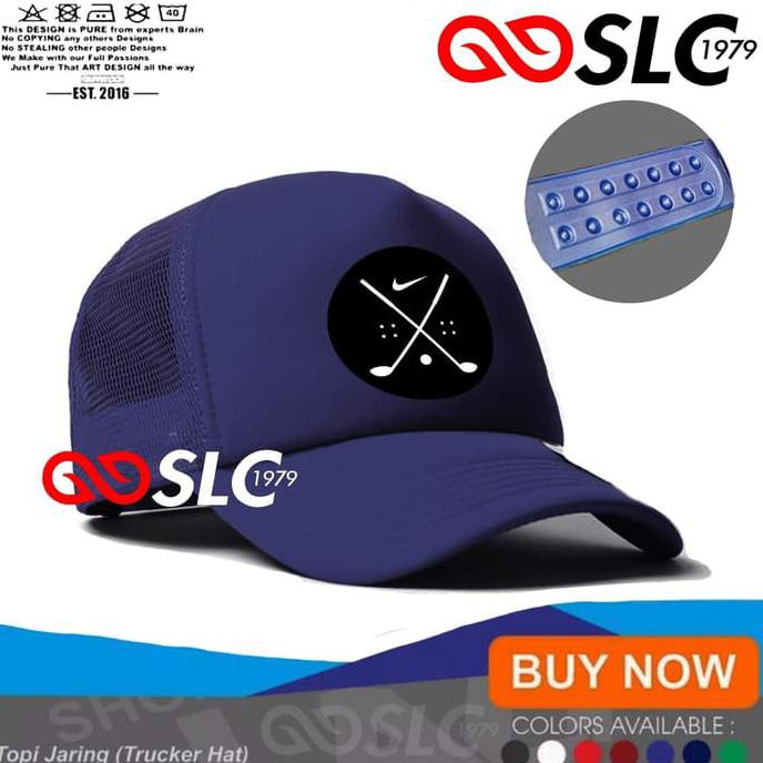 Barang Berkualitas TOPI JARING TRUCKER NIKE GOLF BIRU DONGKER NAVY UR6 - SLC DISKON