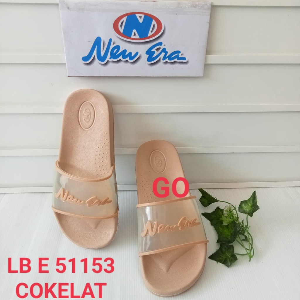 BB NEW ERA LB E 51153 Sandal Cewek Slop Jelly Bening