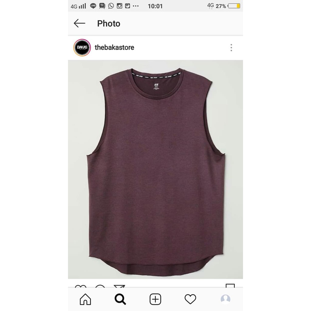NEW JN SLEEVELESS HNM SPORTS TANK TOP MAROON ORIGINAL TRAINING RUNNING H&M