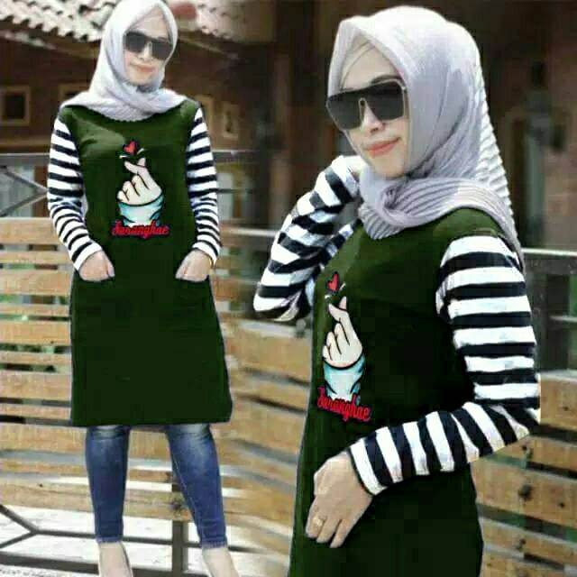 Atasan Top Tunik Babyterry Salur Jumbo Revina