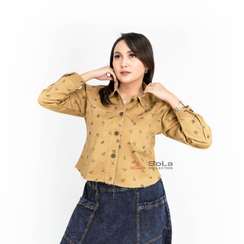 Toball- Jaket Crop Motif Jaket Casual