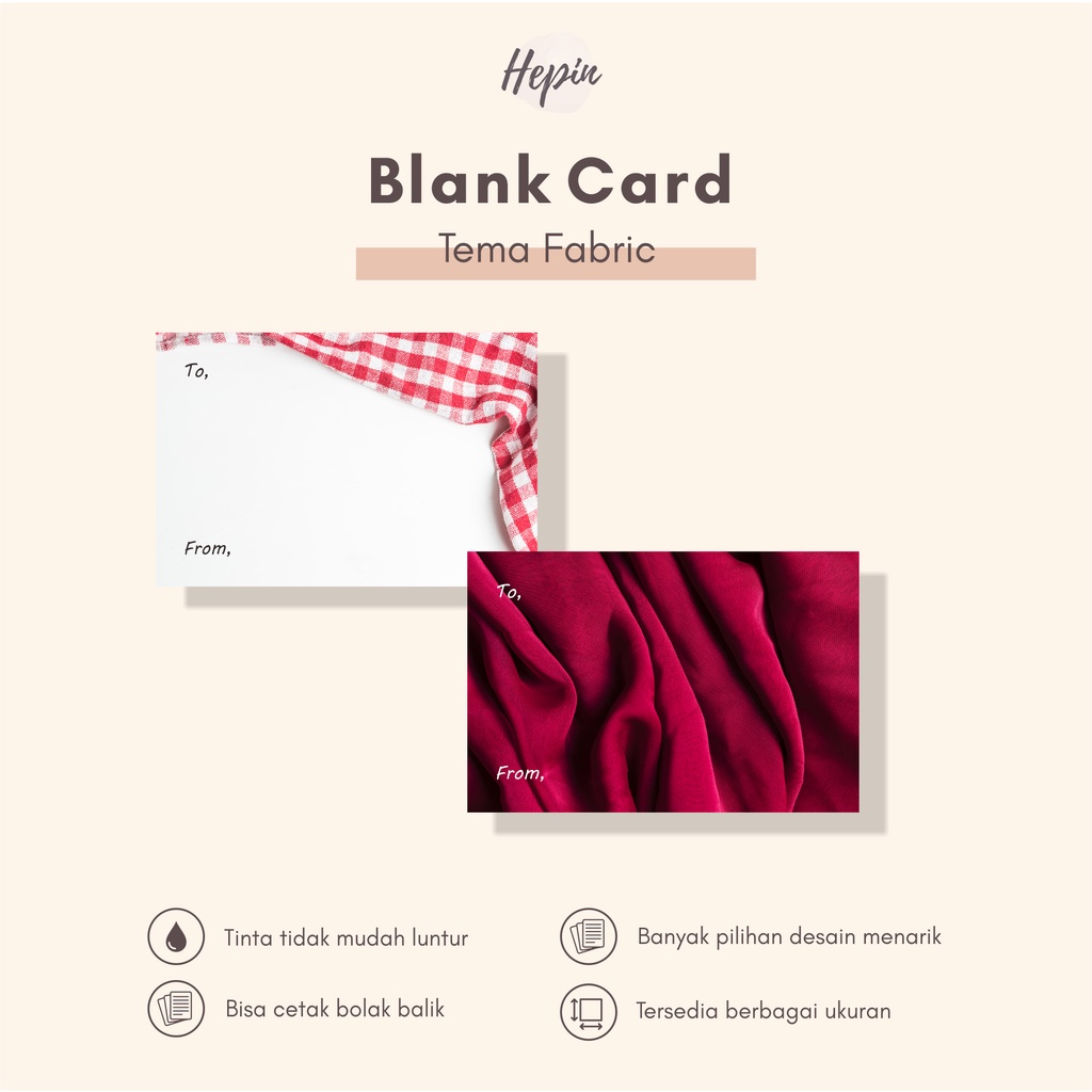 

Blank card murah tema FABRIC