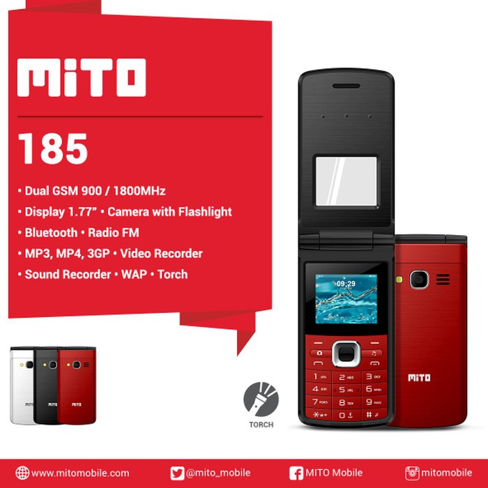 Hp murah MITO 185 FLIP PHONE - ORIGINAL - GARANSI