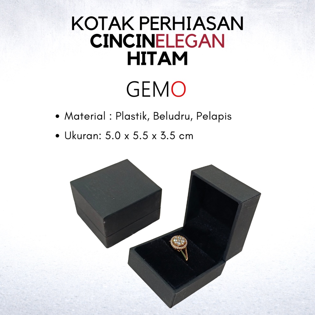 Kotak Perhiasan Elegan Hitam Set , Box Cincin, Kalung, Gelang, Anting, Liontin, Tempat Jewelry Murah, Unik, Lucu untuk Tempat Wadah Seserahan / Akad Pernikahan / Hantaran Tunangan Harga Paling Cocok untuk Aksesoris Emas Berlian/ Perak Permata