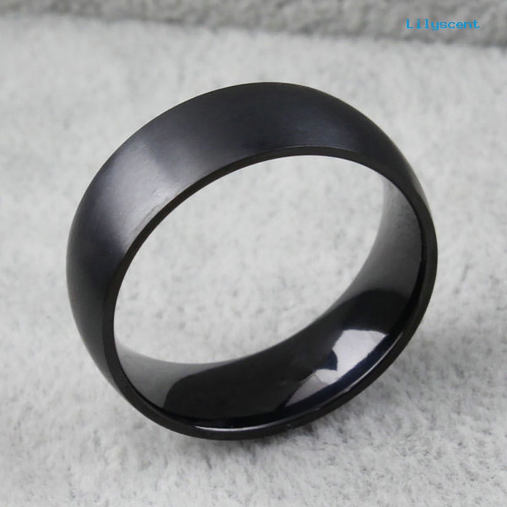 Ls Cincin Lebar 8mm Bahan Titanium Steel Untuk Pria