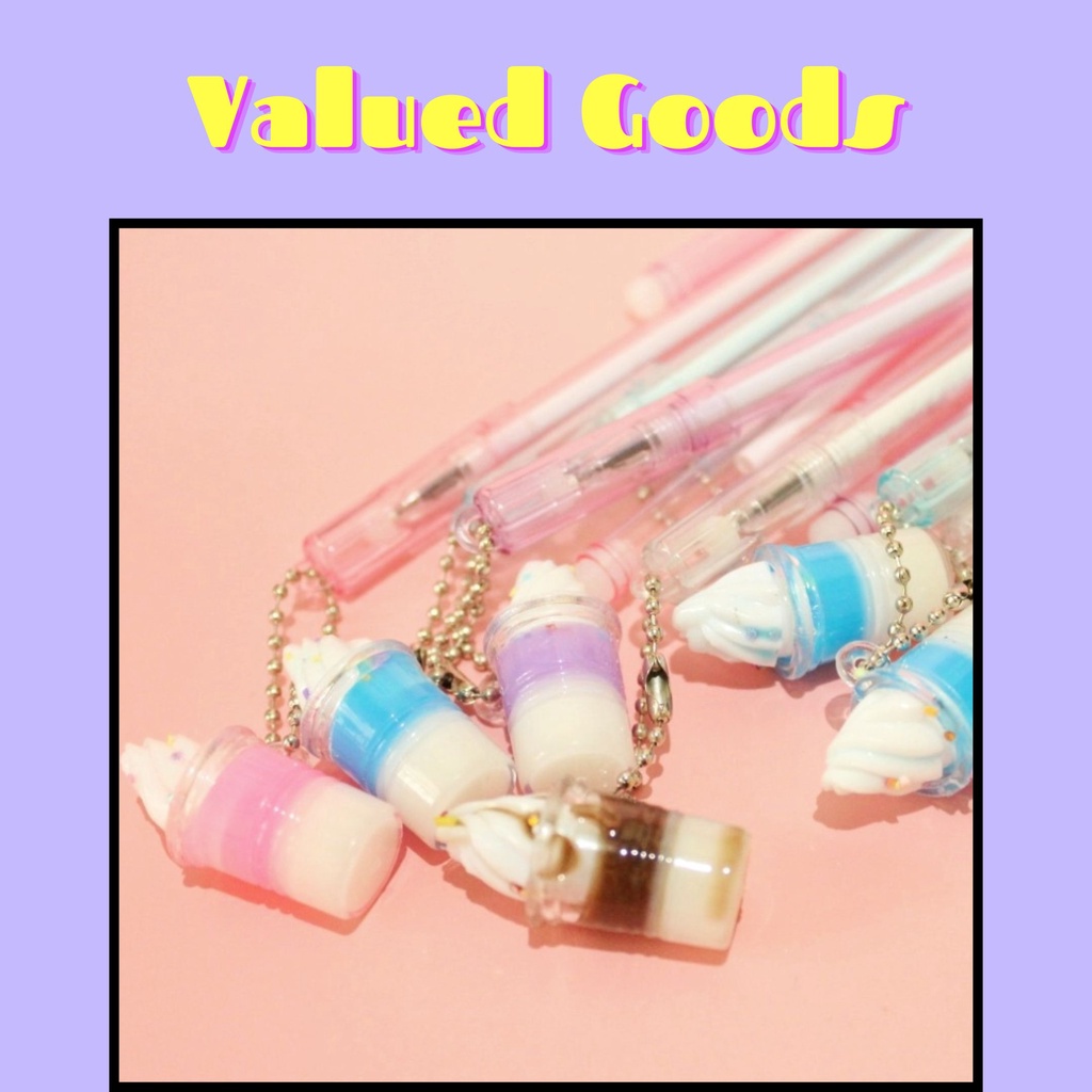 

Pulpen Pen Tulis Gantungan Sundae - PINK BIRU UNGU COKELAT - pena lucu pen gel bolpoin bulpen warna warni unik alat tulis hadiah anak sekolah & kantor stationery cute karakter kartun - VALUED GOODS (VG)
