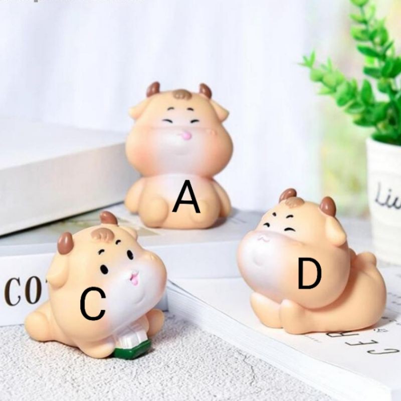 Boneka hiasan sapi silikon karet