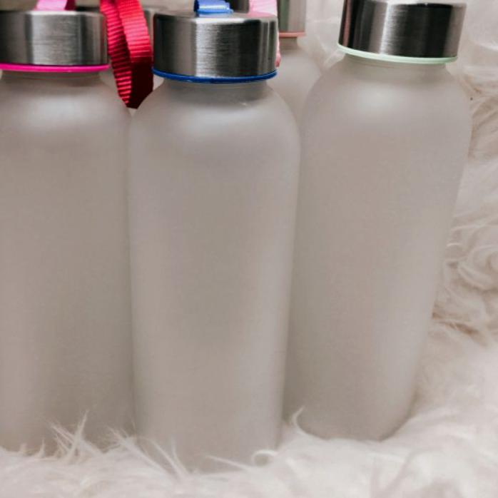 ➔ botol kaca doff 420ml/botol minum/botol tumbler/botoll doff ⇾