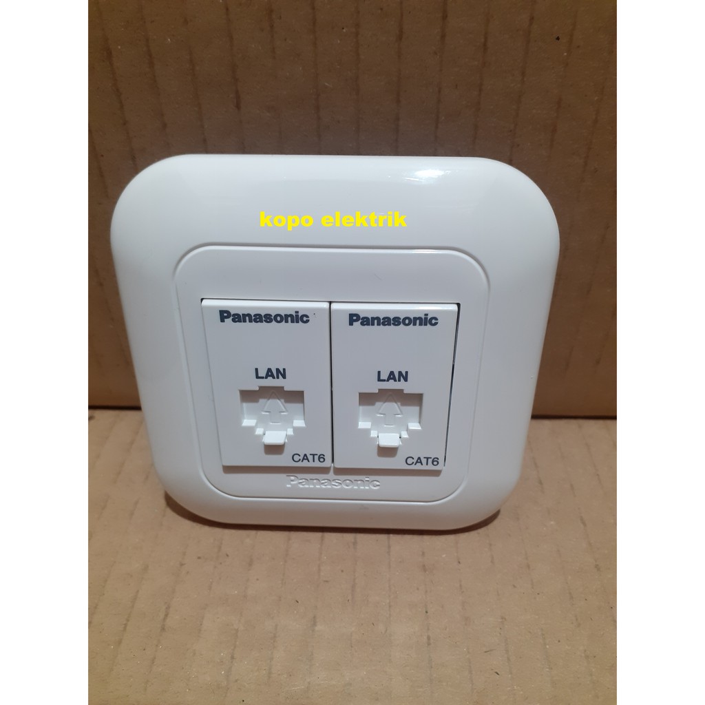 Panasonic Soket LAN Cat6 Outlet Data CAT6 Tanam Wide Double