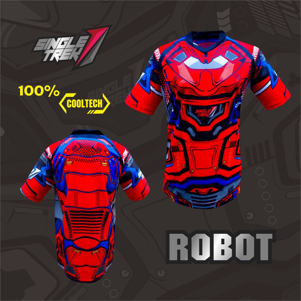 PROMO! JERSEY SEPEDA ROBOT LENGAN PENDEK TERBARU KAOS SEPEDA COOLTECH