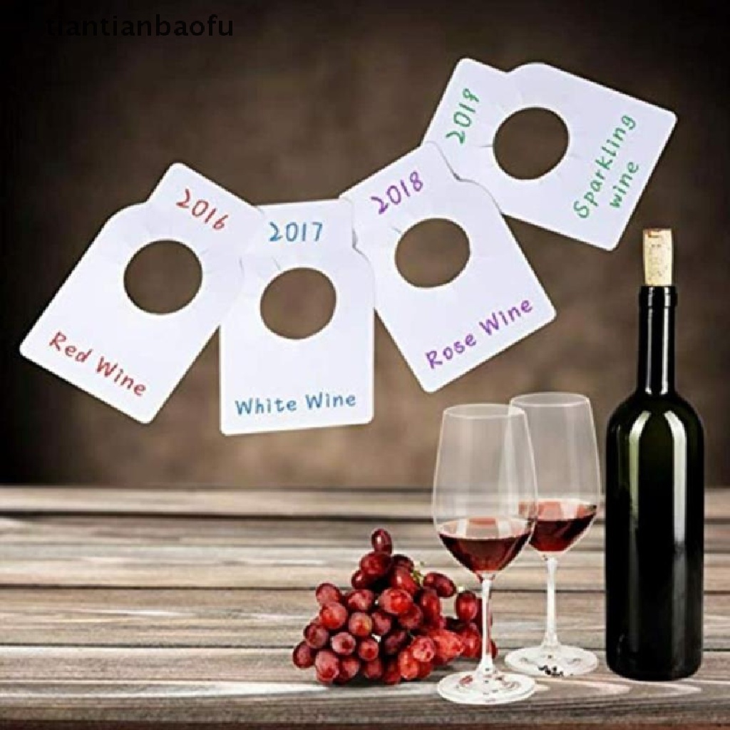 [tiantianbaofu] 50pcs Wine Bottle Tags for Wine Racks Cellars Blank Dual Sided Fits All Bottle Boutique