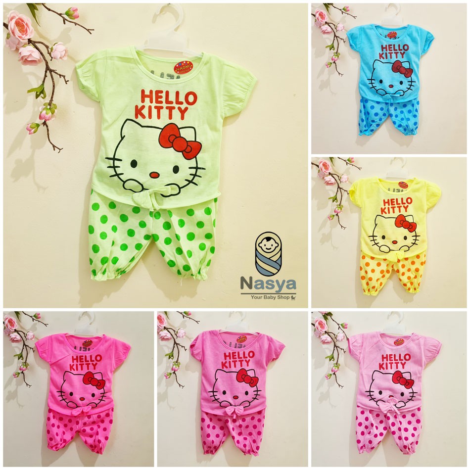 [N-010] Baju Bayi New Born hello kitty / Setelan sehari-hari anak perempuan (0-6 bulan)