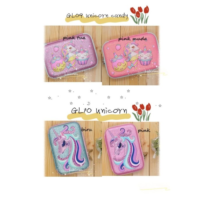 

Gilaa!!! Kotak Pensil Hardcase Glitter Hello Kitty Melody Unicorn Gl07 Gl08 Gl0 Limited