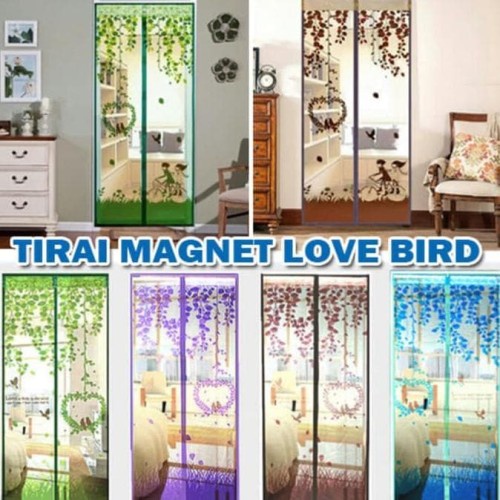 Tirai Magnet Anti Nyamuk Pintu Karakter Baichuan Kamar Tidur Love Bird