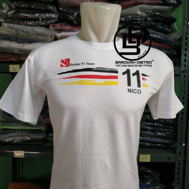 T-shirt baju kaos Nico 11 Sauber F1 Team terlaris