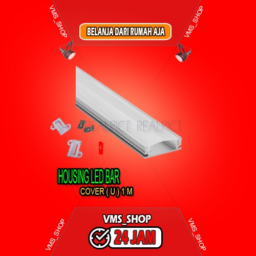 HOUSING LED BAR/LED STRIP/RIGID BAR ALUMINIUM @COVER U 1M