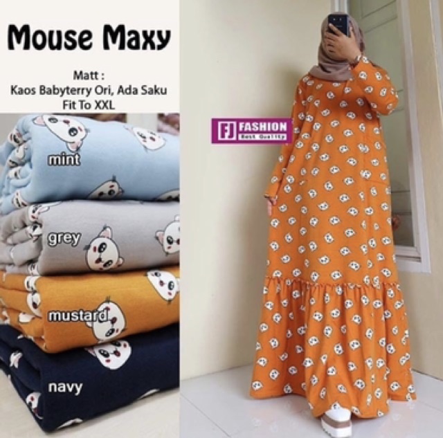 Mouse Maxy - GAMIS Babyterry Import TERBARU LD105 / Tebal &amp; Adem (Saku depan Kiri kanan)/  R.10 - 139-4741