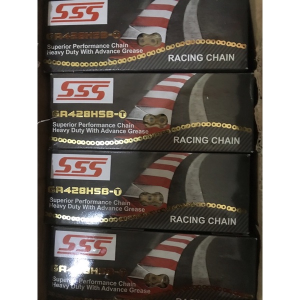 rantai sss 428 hsbt warna gold / emas panjang 120L, 130L, 140L motor vixion, ninja, tiger, megapro, 