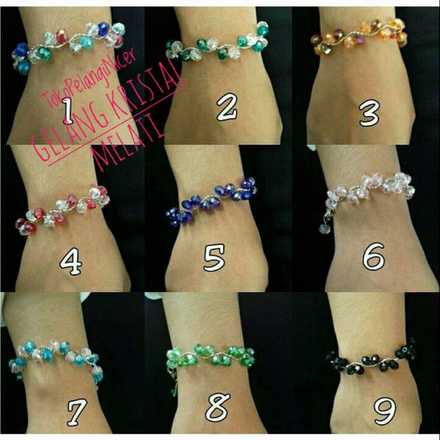 Laris Gelang Tangan Kristal /Melati Gelang Handmade /Gelang Murah /Gelang Hijab Unik  Murah