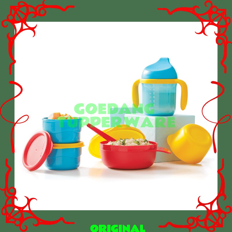 Perlengkapan Makan Bayi Tupperware Original-Set Peralatan Makan Bayi