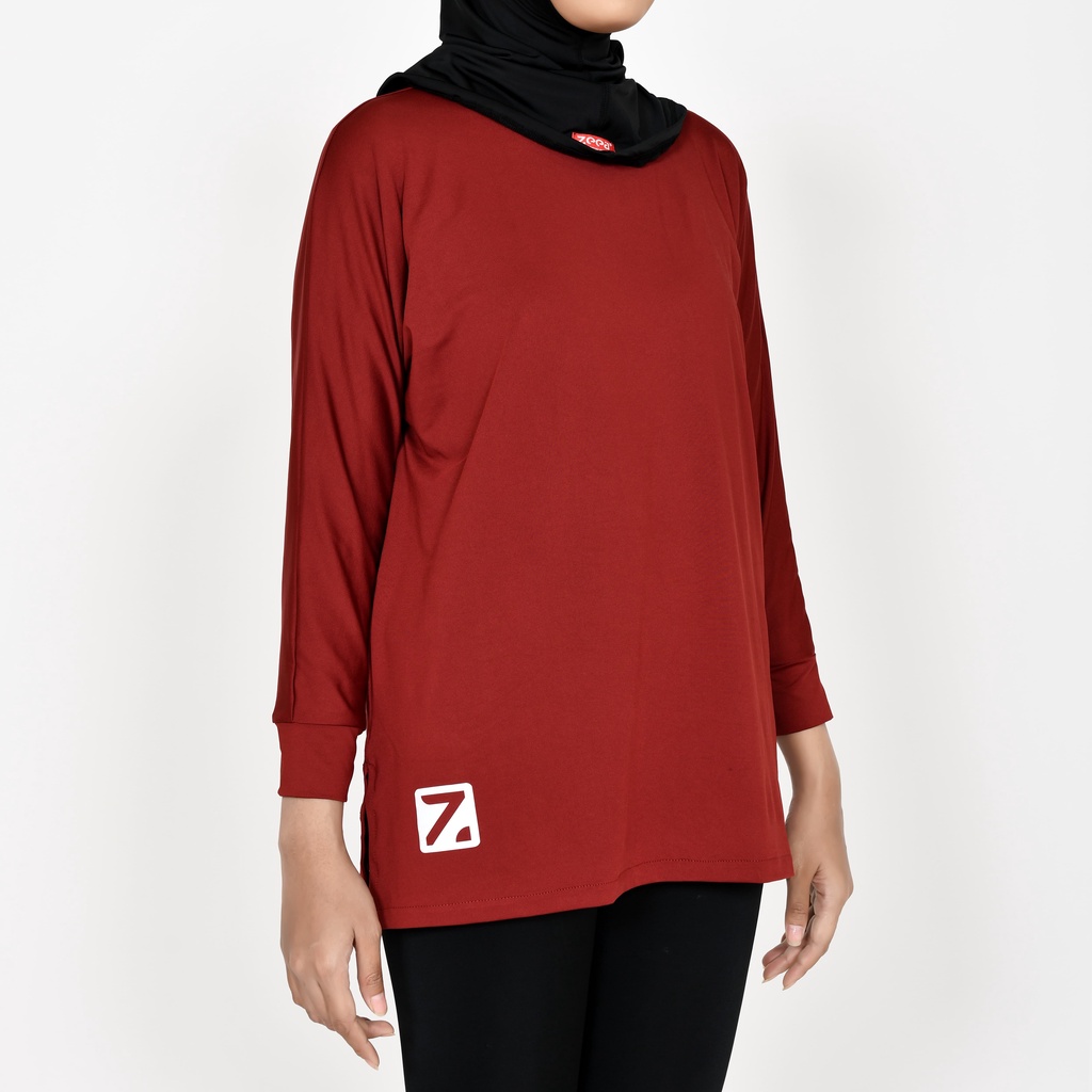 Zeea Sport Inner Baju Panjang Farah Terbaru-Maroon