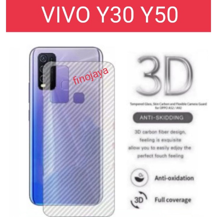 Garskin Skin Carbon Vivo Y30 Y50 Anti jamur belakang transparan