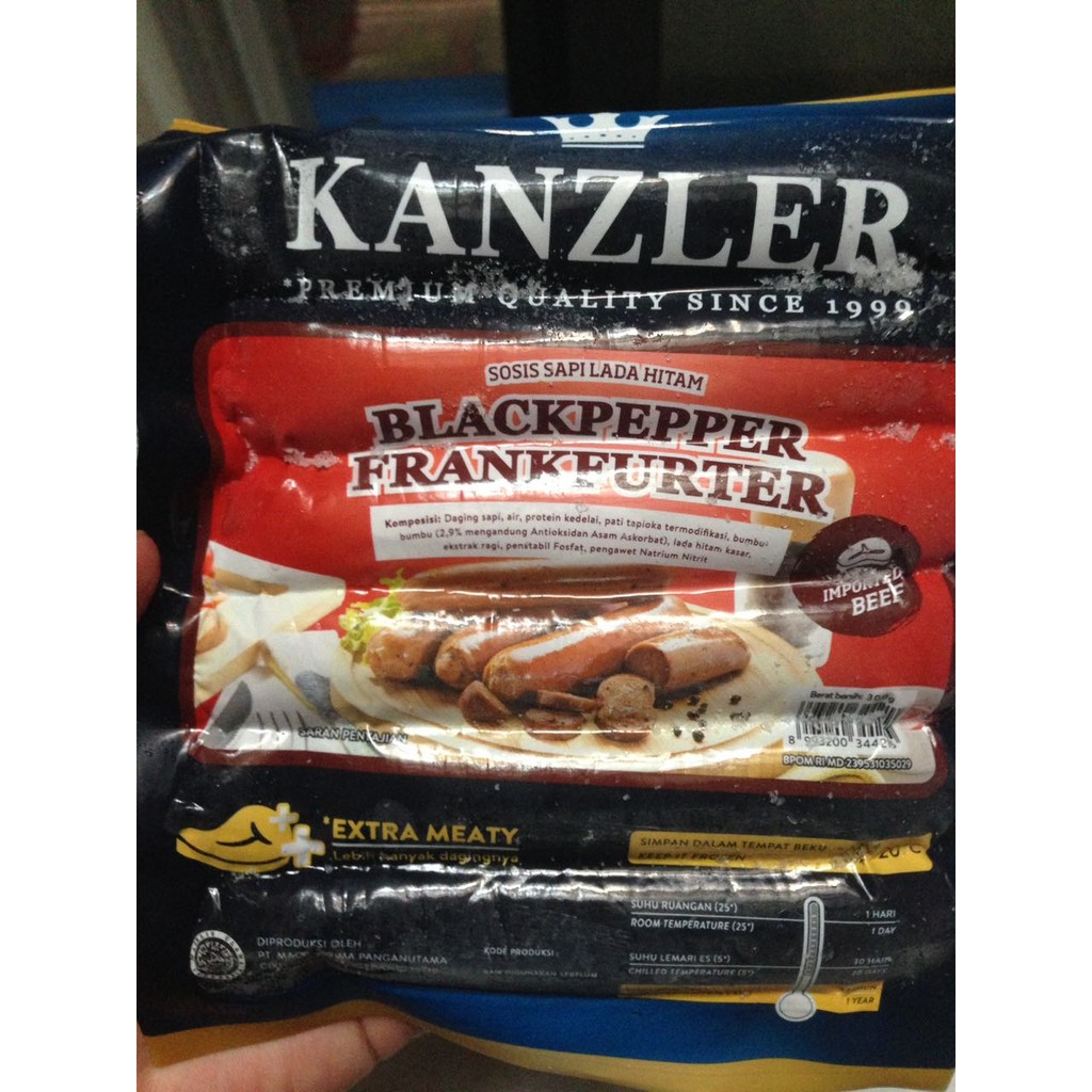Sosis Kanzler Black Pepper Frankfurter Isi 6 300 Gr Extra 