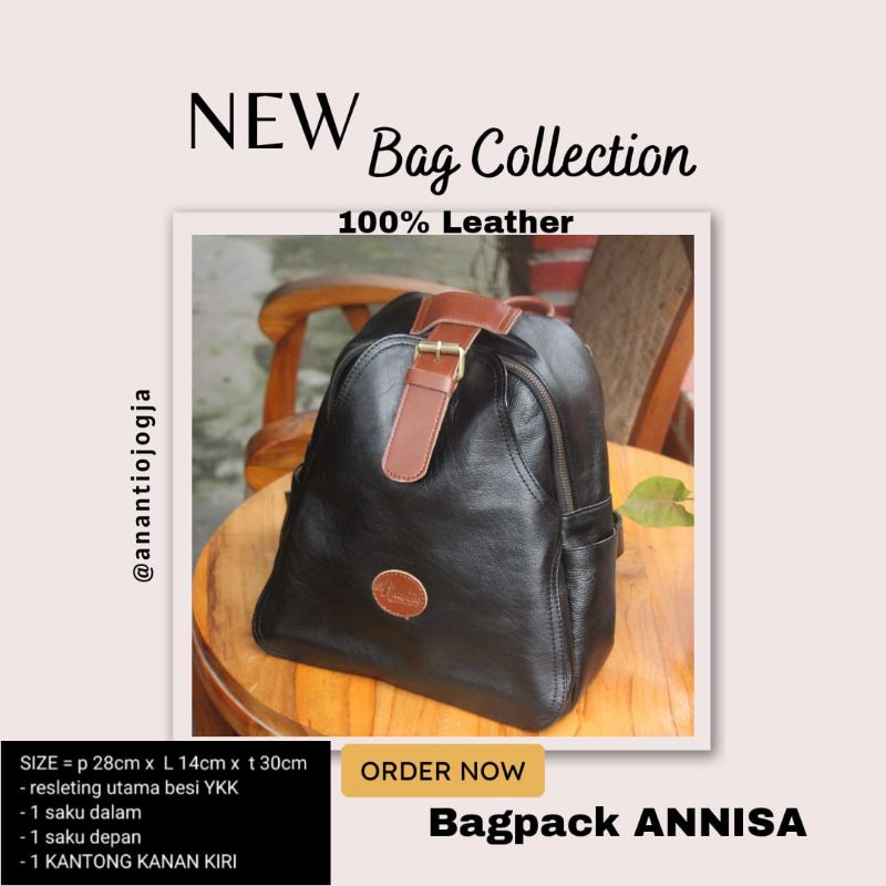 Back pack / tas punggung kulit anantio