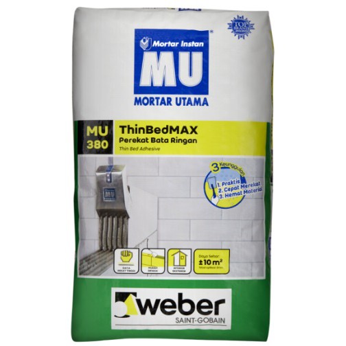 Premium (Mount) MU380 - Mortar Utama MU 380 Perekat Bata Ringan